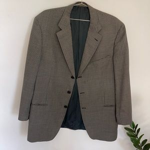 ERMENEGILDO ZEGNA Vintage Gingham Suit Jacket Sports Blazer Size 46R US